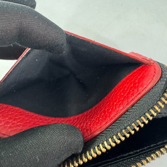 Marc Jacobs LEATHER ZIP AROUND WALLET IN TRUE RED - Picture 11 of 15